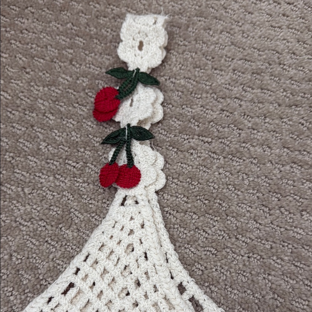 Cherry Crochet White Top - Picture 3 of 9